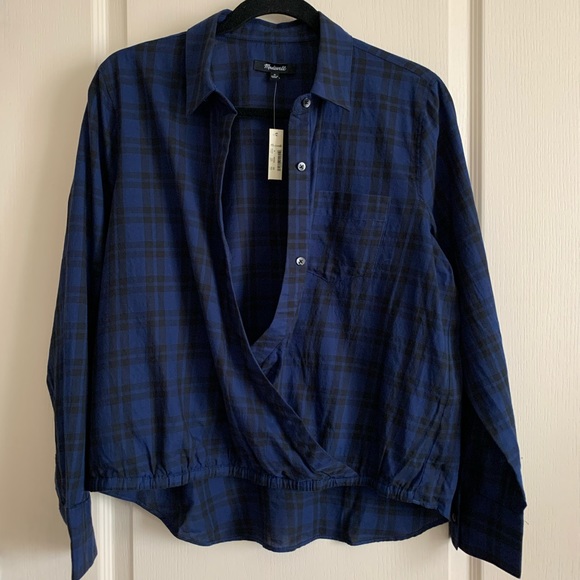 Madewell Wrap-Front Plaid Shirt - Picture 4 of 8